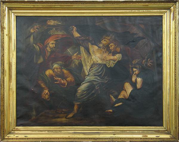 "King Lear" by Ellen Guild Browning, after Benjamin: "King Lear" by Ellen Guild Browning, after Benjamin West 42" x 55",This is one of 12 Paintings deascessioned from an Alabama Museum. They were painted in the 1800's during a "Grand Tour" of Europe by