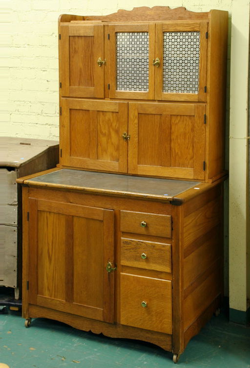 1093 Circa 1900 Kitchen Hoosier Cabinet Solid Oak 2