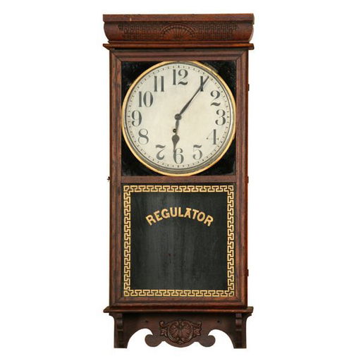 1111 Early 1900 regulator wall clock, E. Ingraham Co.,