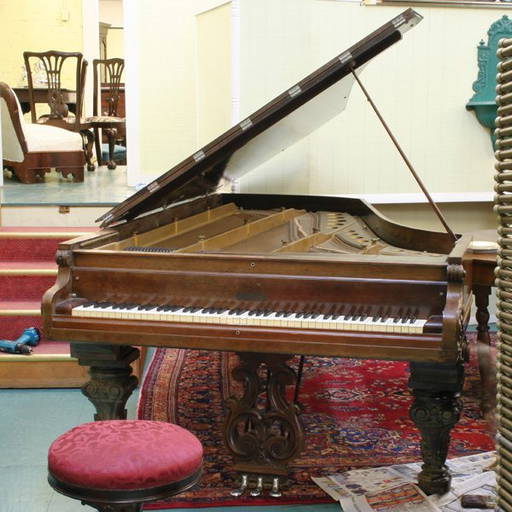 Fine 1887 Rococo Victorian Large Grand Piano, Chick