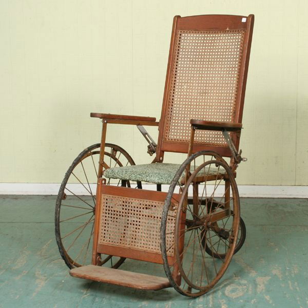 1192 Circa 1900 boardwalk/wheelchair, solid oak, cane Feb 03, 2006