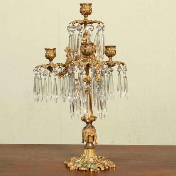 301 Mid 1800 Rococo Victorian four arm candelabra,