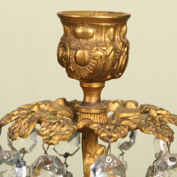 301 Mid 1800 Rococo Victorian four arm candelabra, - 2
