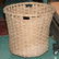 1326: 19th century cotton basket, split oak, 23" diame
