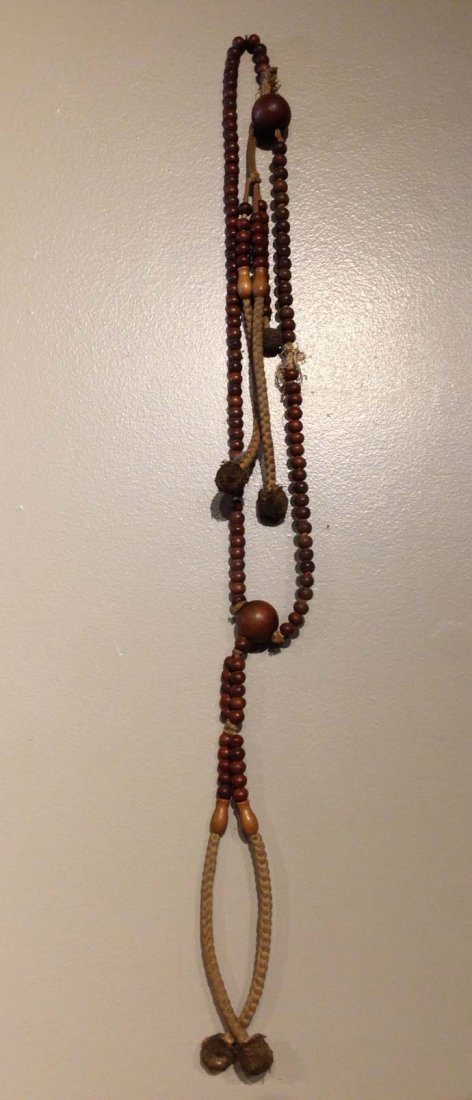 Buddhist Wood Prayer Beads Mala Necklace: Buddhist 216 Wood Prayer Beads Mala Necklace