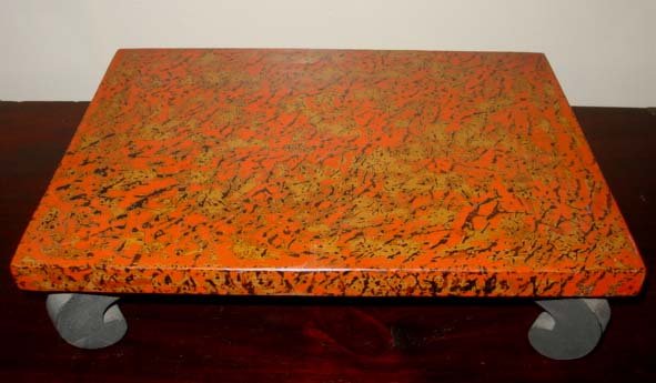 Japanese Wakasa Lacquer Stand: Japanese Wakasa Lacquer Stand , Size: 16 1/2 x 11 1/2 x 4 1/2 inches.