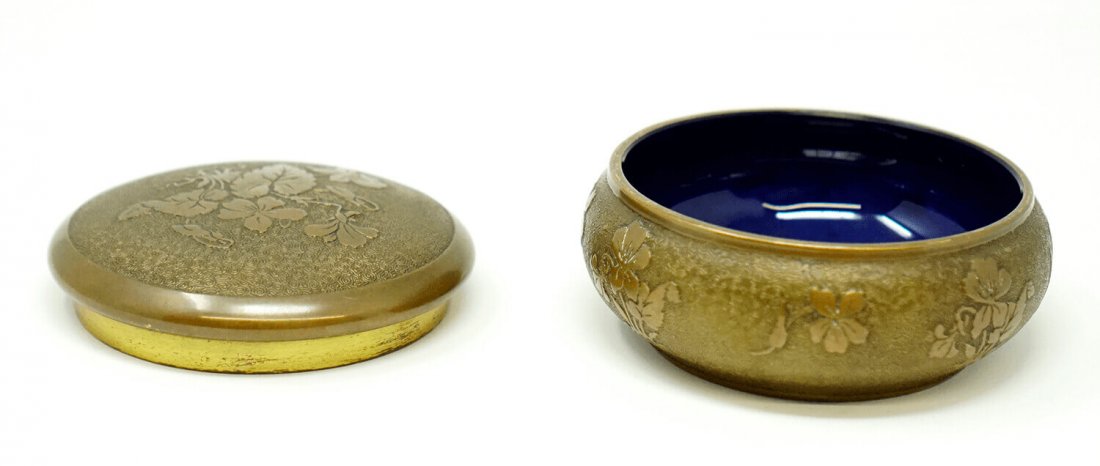 Val St Lambert Cobalt Copper Overlay Box (1 of 6)