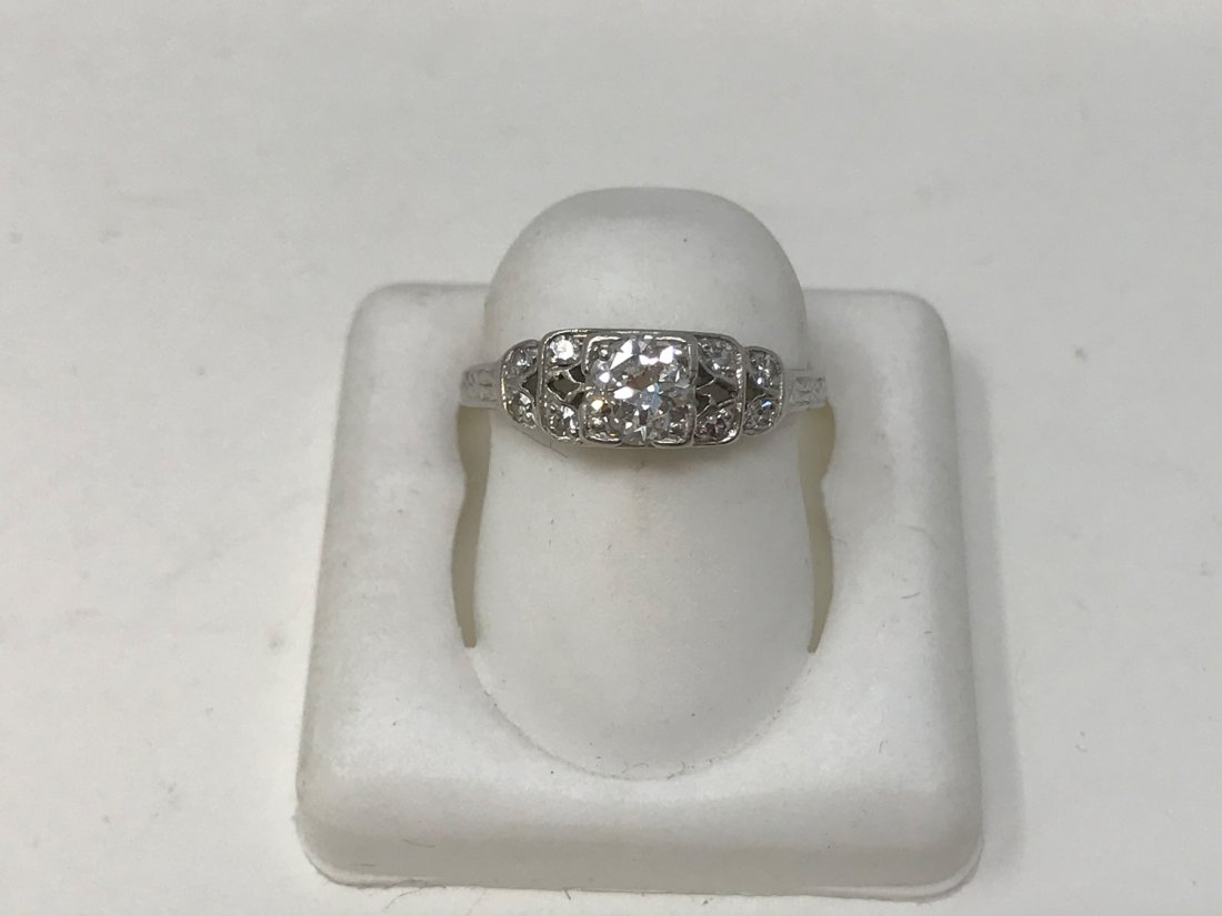 Victorian Platinum and Diamond Ladies Ring size 6.25 (1 of 6)