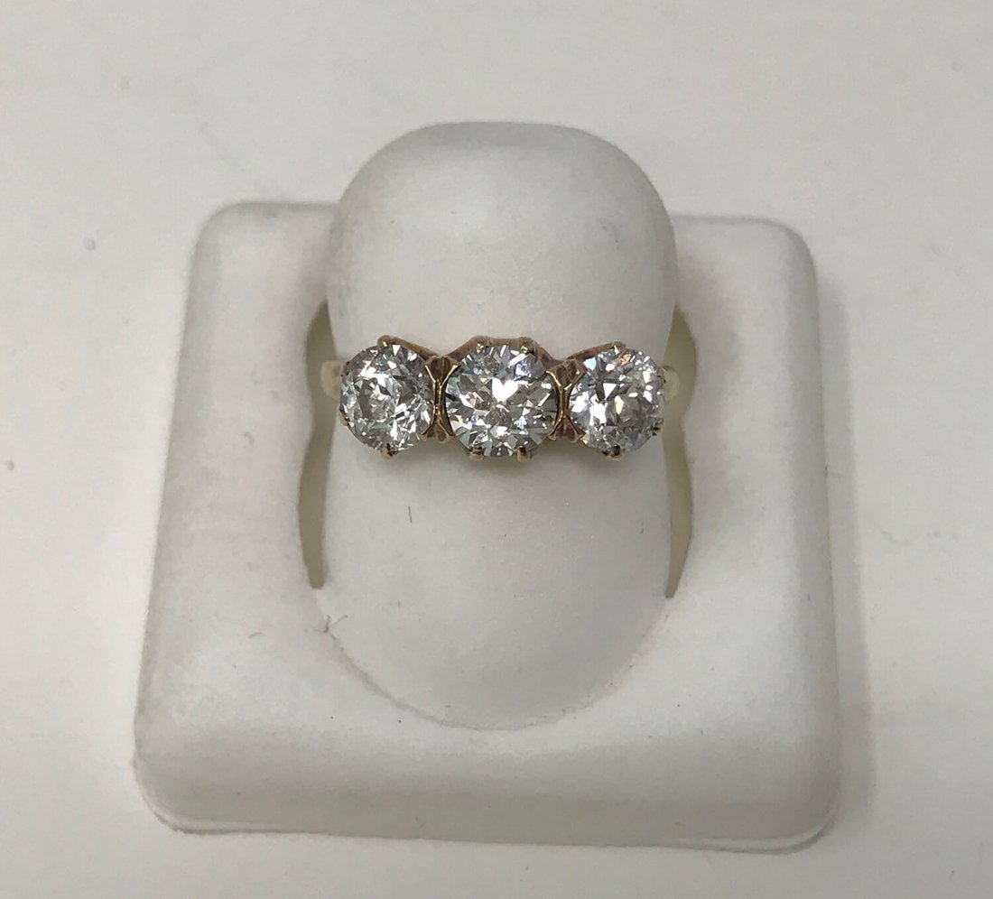 Antique 14k Yellow Gold & Diamond Ladies Ring size 5 (1 of 7)