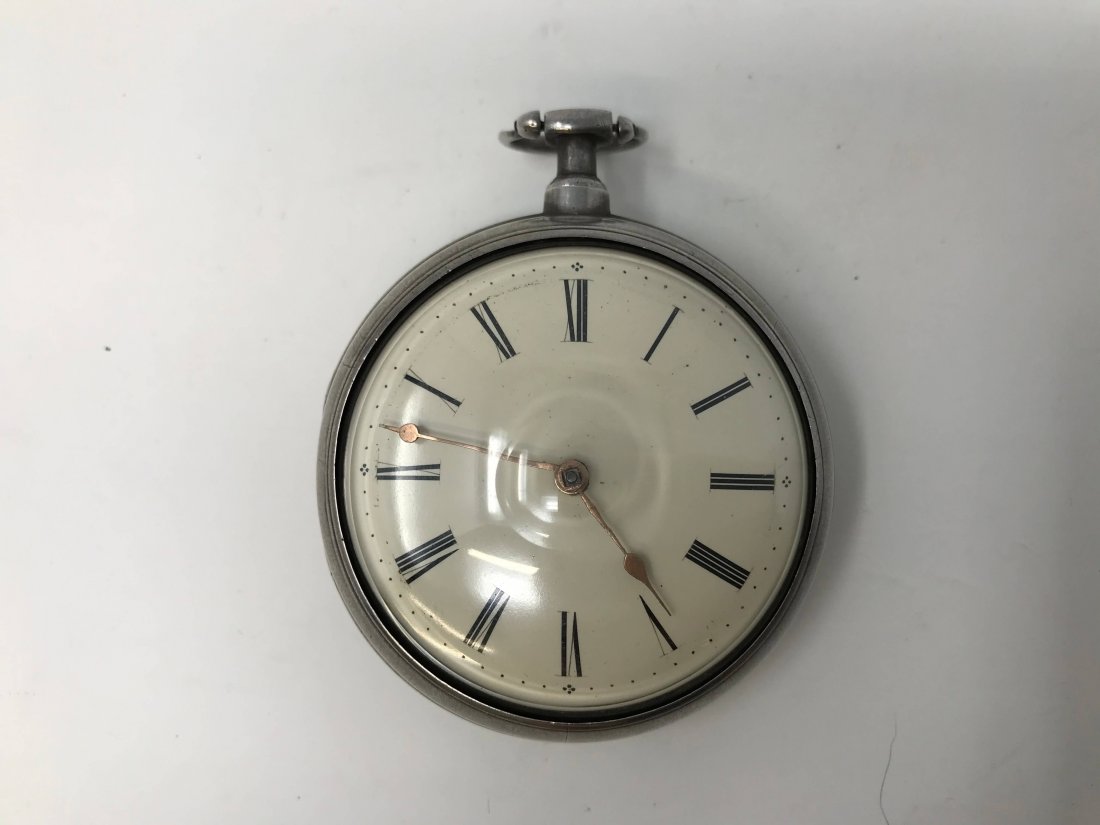 British Charles Hope London Verge Fuse Watch: Sterling silver pocket watch with verge escapement by watch maker Charles Hope London. The case is made in sterling with London hallmarks and silver maker marks. Movement is numbered N15863. In good w