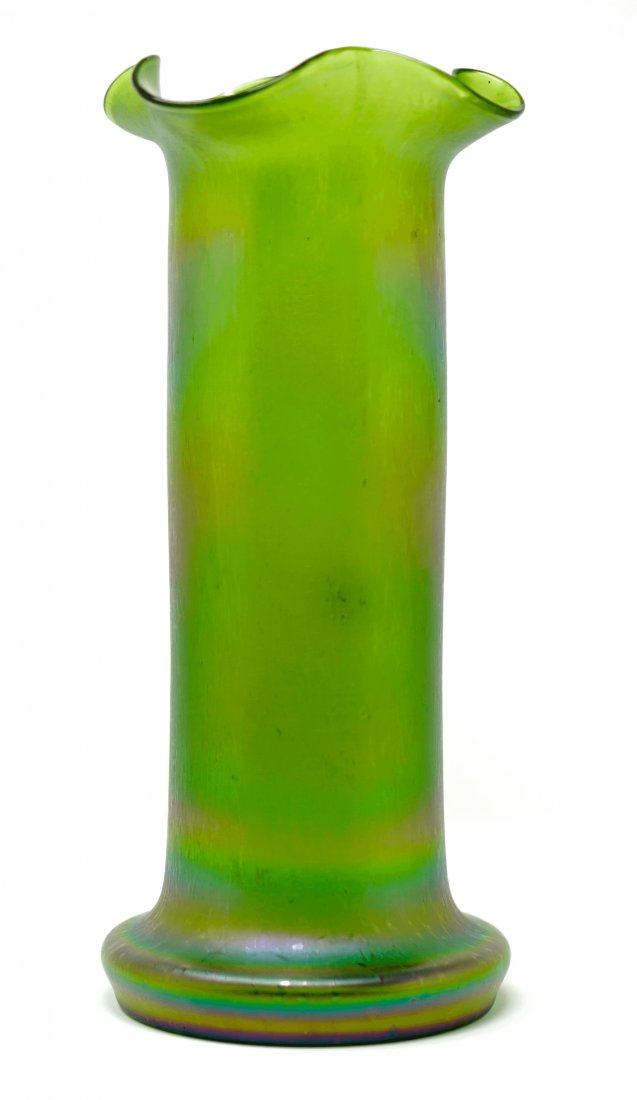 Loetz Silberiris Green Art Glass Vase (1 of 4)