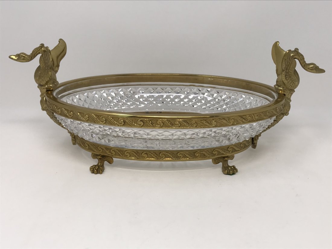 Cut Crystal and Bronze Dore Centerpiece (1 of 7)