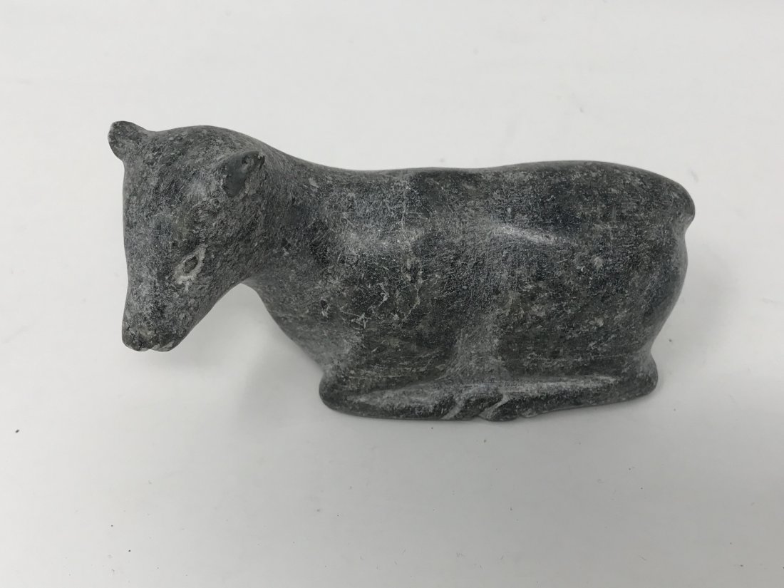 Inuit Eskimo Soapstone Carving of Caribou Foal (1 of 4)