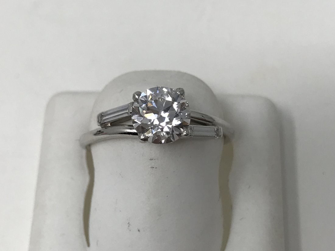 Victorian Birks Platinum Diamond Ring 1.28ct w/COA (1 of 4)