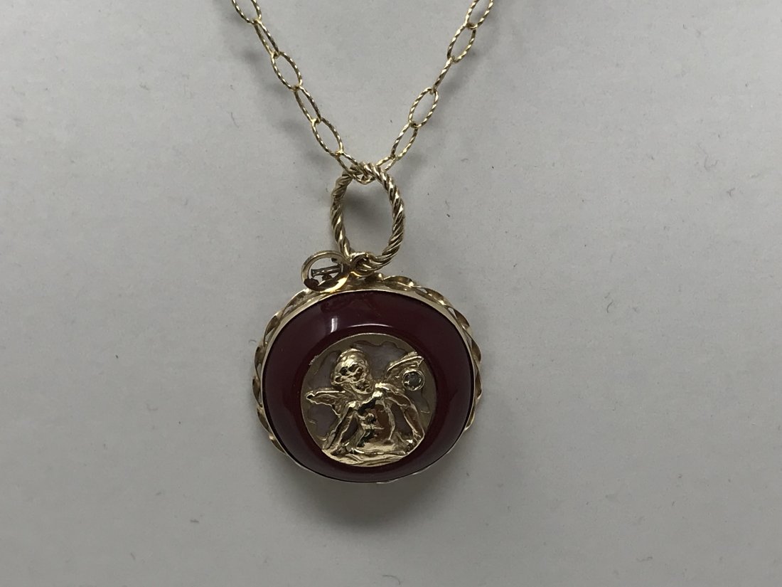 14k Gold Chain Pendant of a Guardian Angel (1 of 4)
