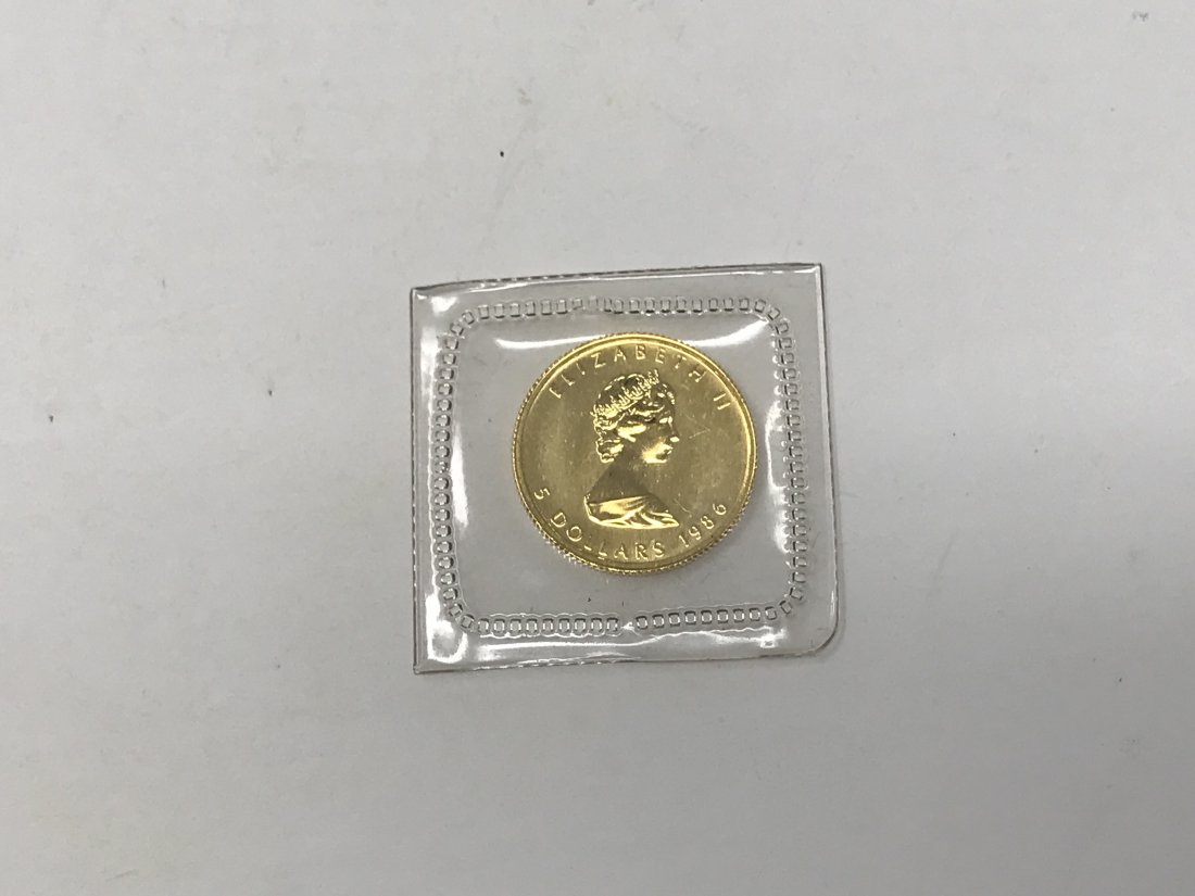 1/10 oz Gold 999 Maple Leaf 198: 1/10 oz gold maple leaf 999. 1986.