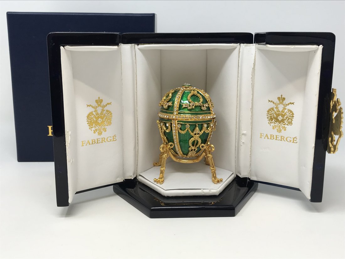Late 20th Century Imperial Faberge 24k gold finish Egg (1 of 3)
