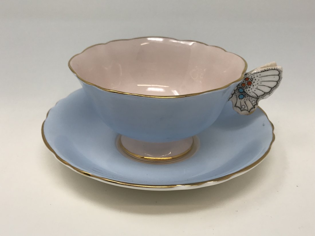 Paragon Butterfly Handle Bonne China Light Blue Tea Cup (1 of 5)