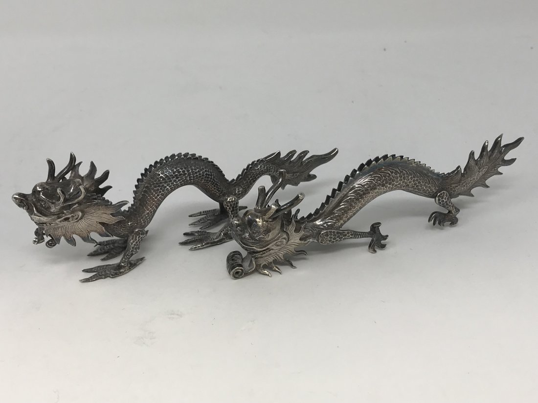 Pair of Chinese Antique Sterling Silver Dragons (1 of 6)