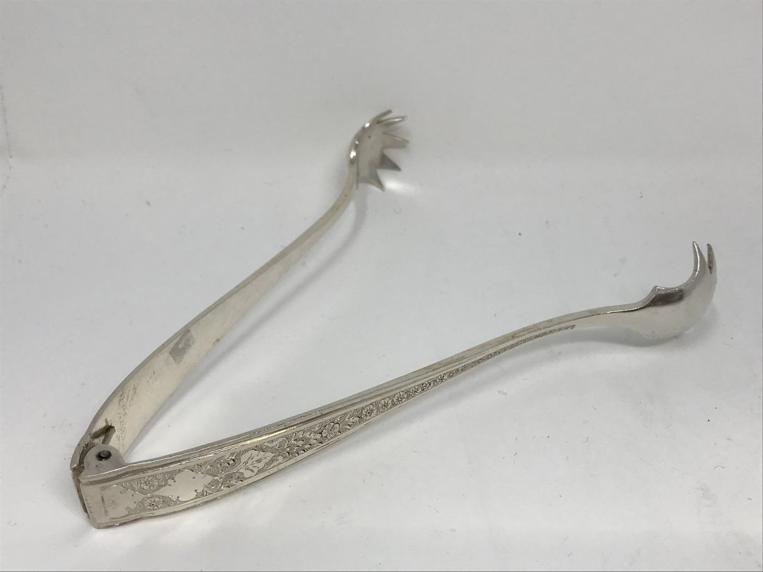 875 Silver Islamic Chiseled Sugar or Ice Tongs (1 of 4)