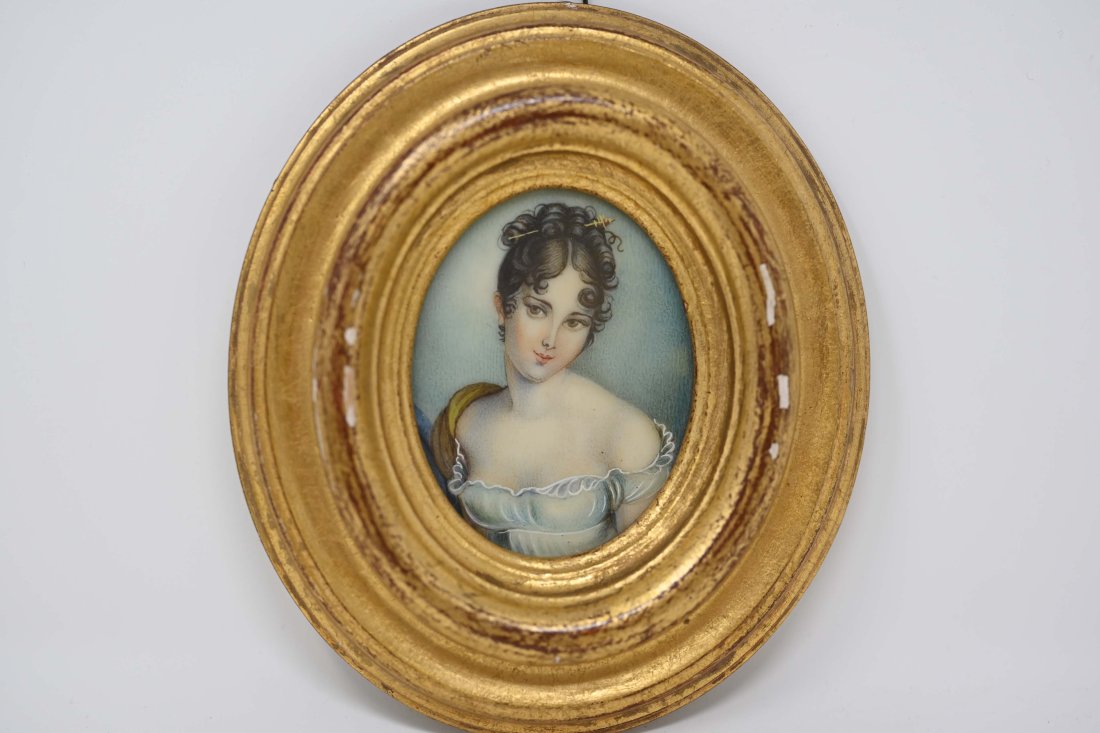 Hand painted Miniature Portrait of Pauline Bonaparte (1 of 3)
