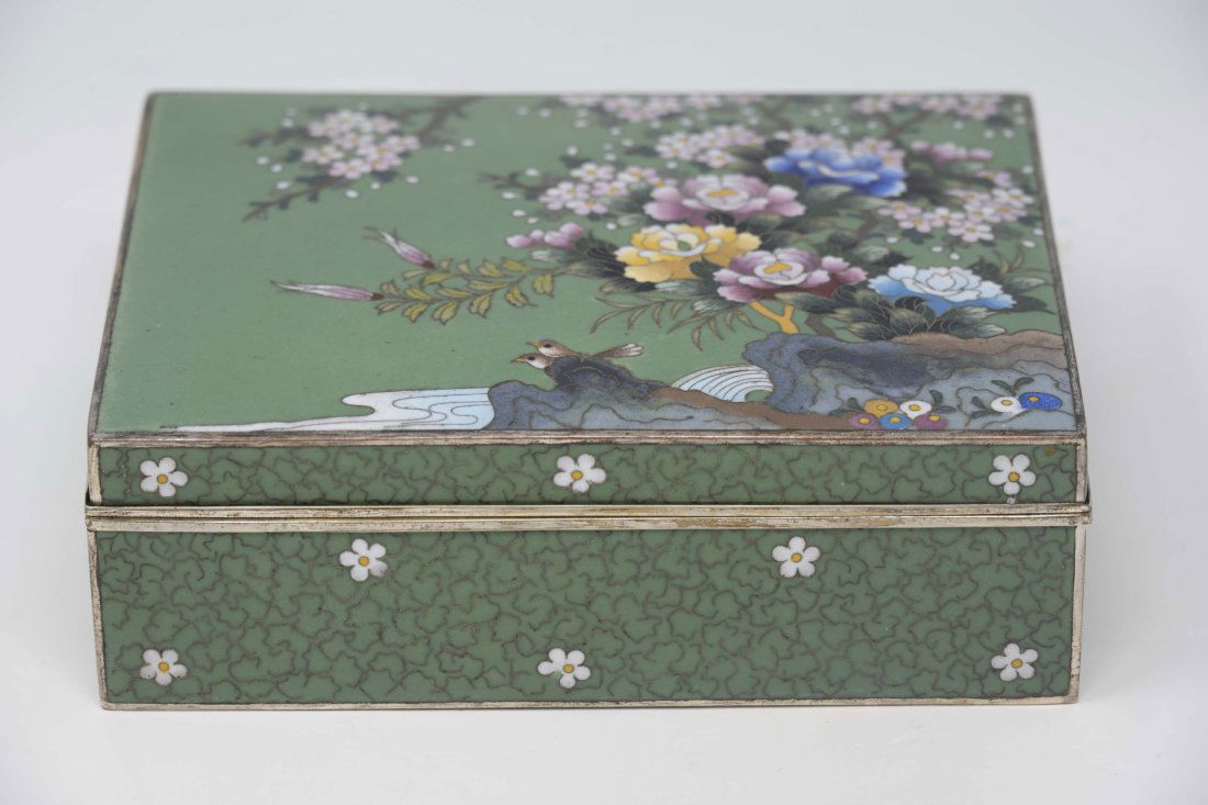Japanese Cloisonne Box Silver Liner INABA (1 of 9)