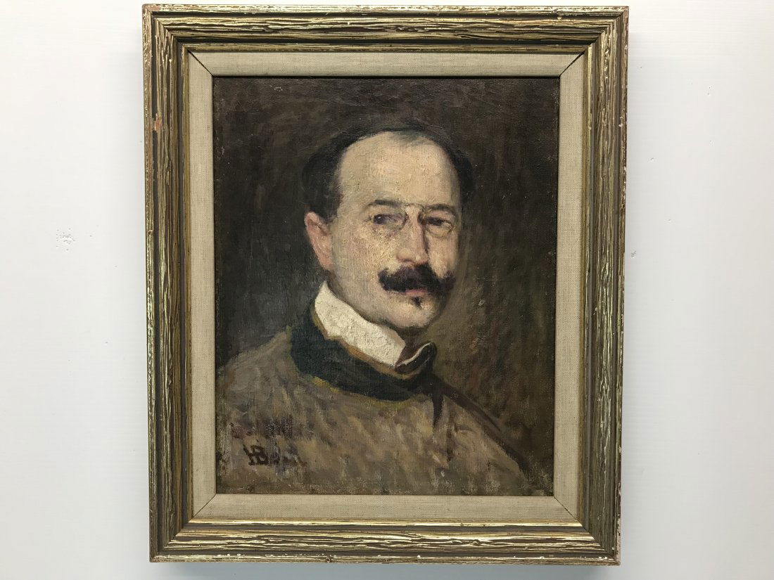 Henri Beau 1863-1949 Portrait of Man Painting (1 of 4)