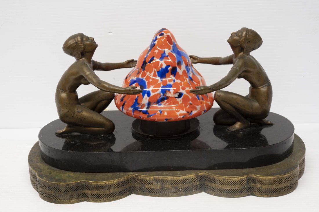 Art Deco Double Ladies Figural Table Lamp (1 of 7)