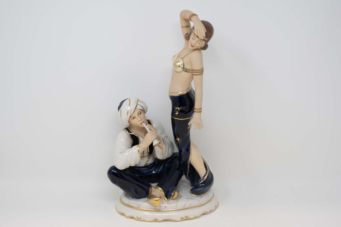 Royal Dux Group Dancer and Snake Charmer Figurine (1 of 7)