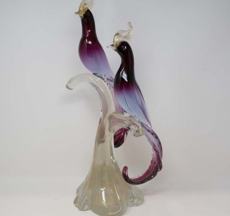 Murano Art Glass Pair of Birds of Paradise Figurine (1 of 12)