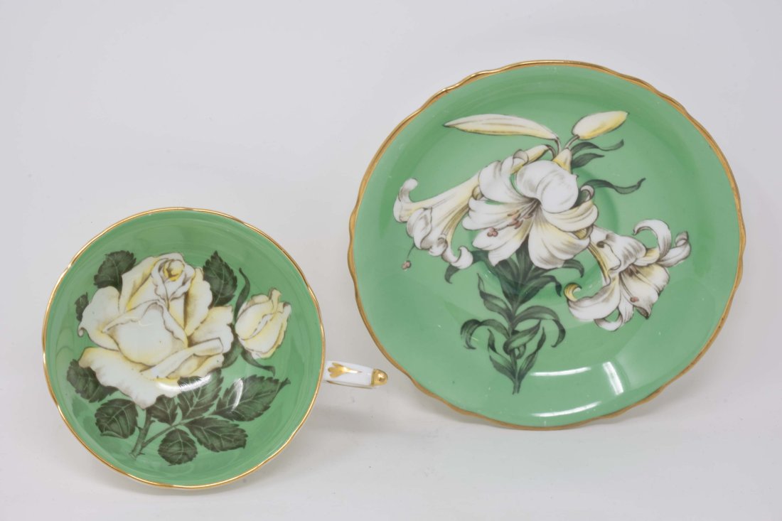 Vintage Paragon Cabbage Roses & Easter Lilly Cup & Saucer (1 of 6)