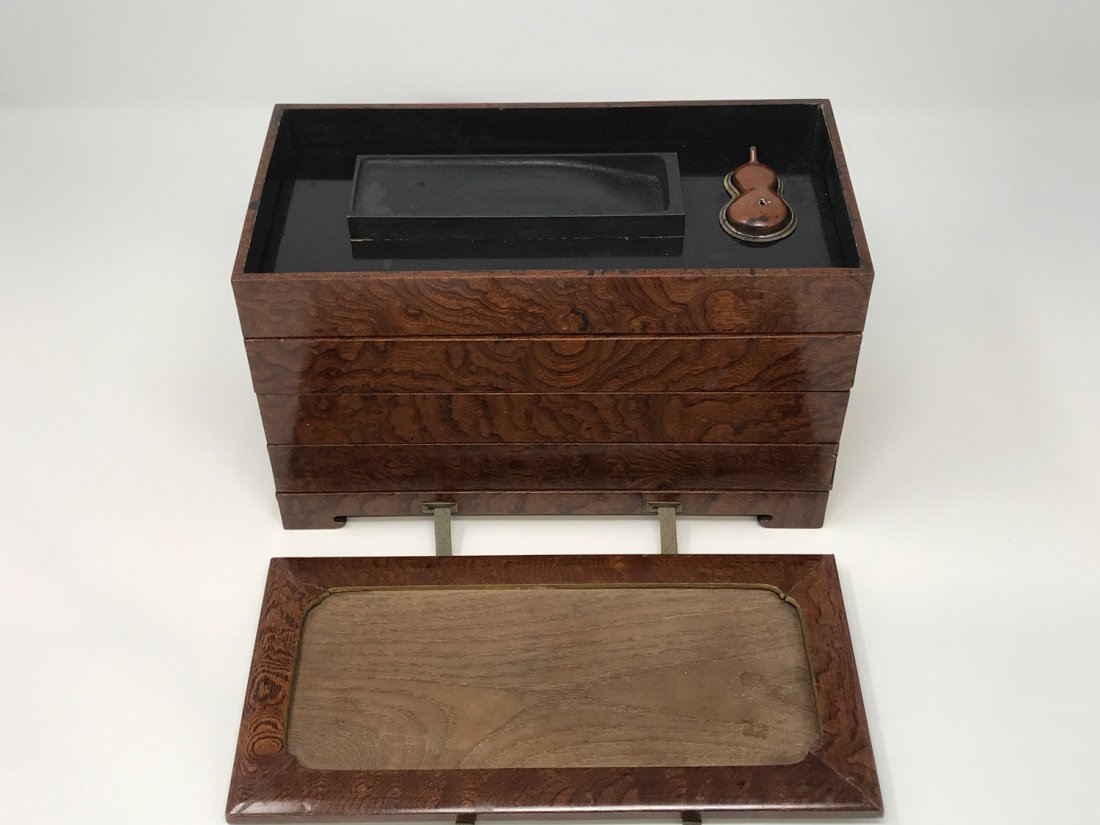 Chinese Antique Set of 4 Inkstone in Box (1 of 10)