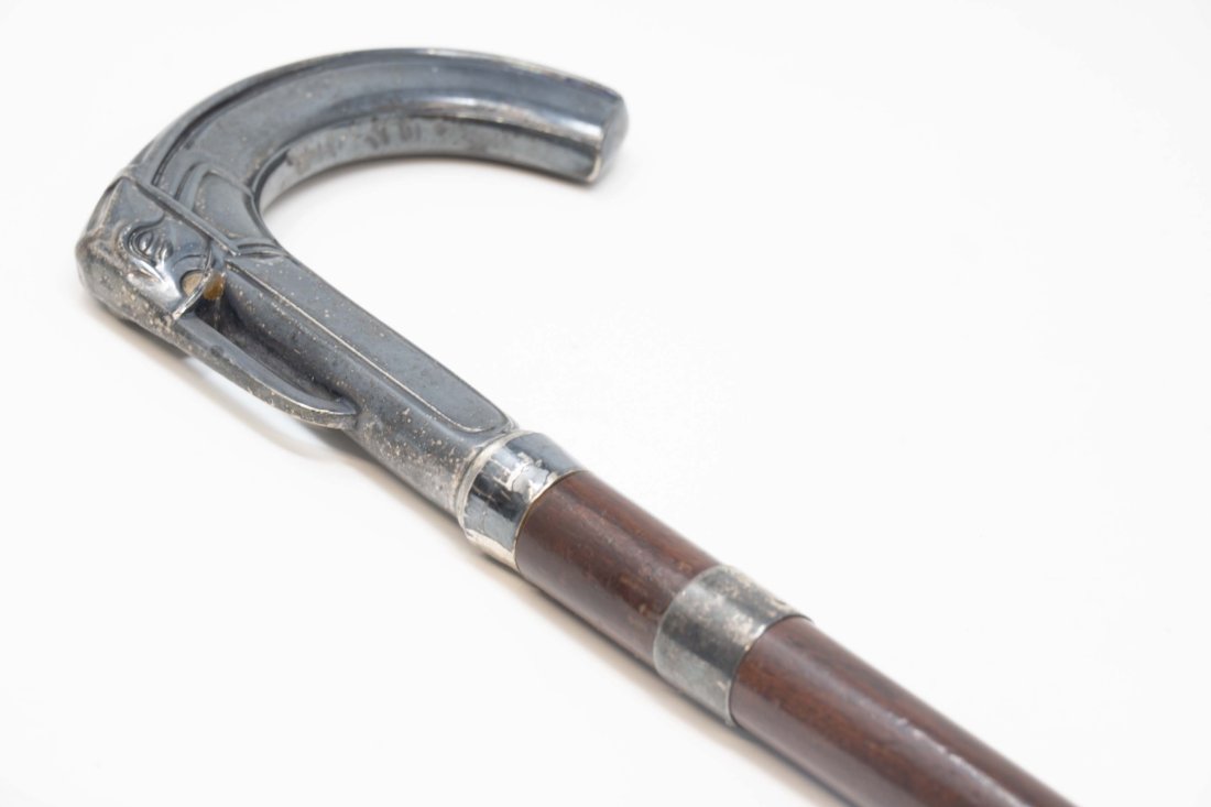 Art Deco Sterling Silver Handle Walking Cane (1 of 12)
