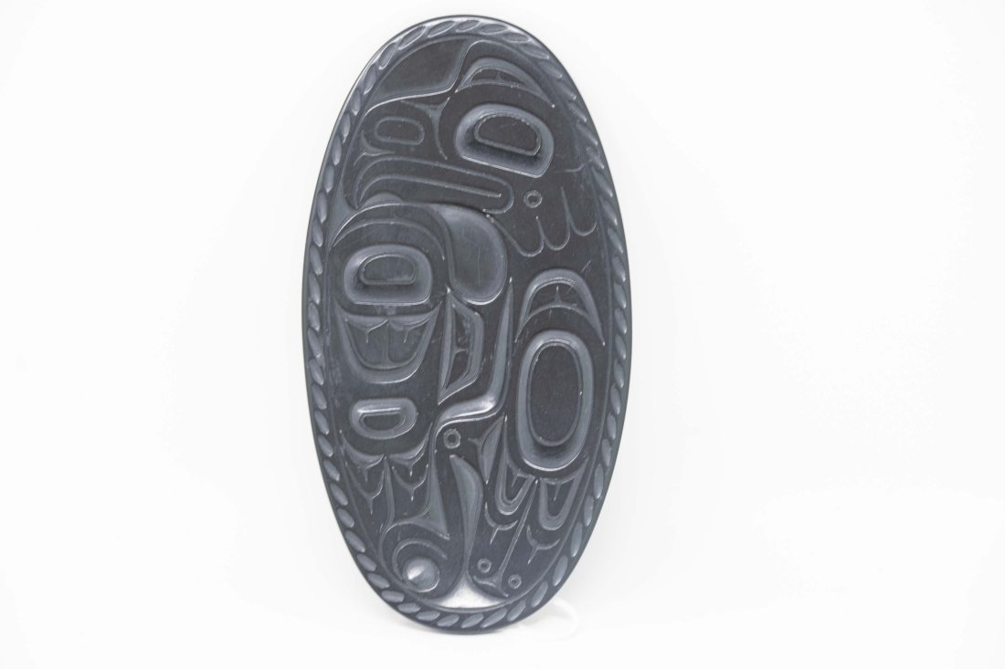 Pat Dixon 1938-2015 Eagle Argillite Carving Haida Plaque (1 of 7)