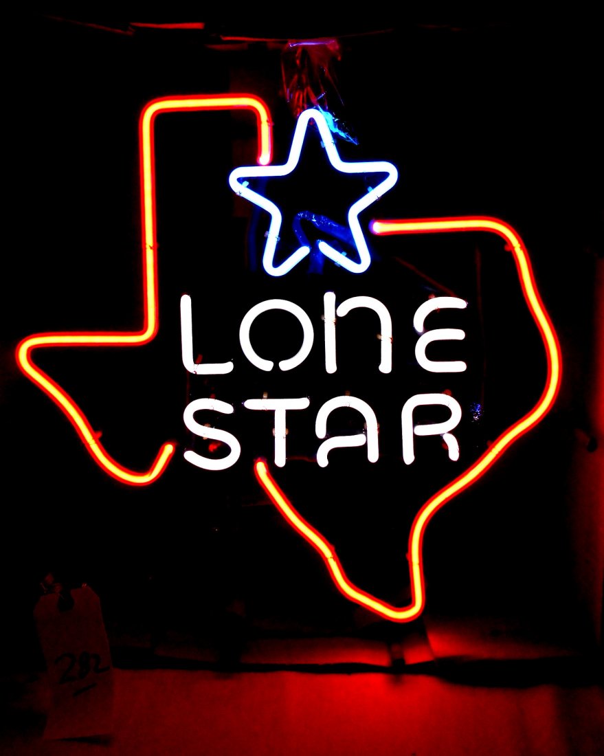 Signe de néon de la bière Lonestar