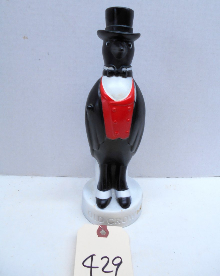 OLD CROW Bar Top Figure: Vintage Old Crow molded plastic figure. Great condition, no cracks or chipped paint. 10"x3.5"