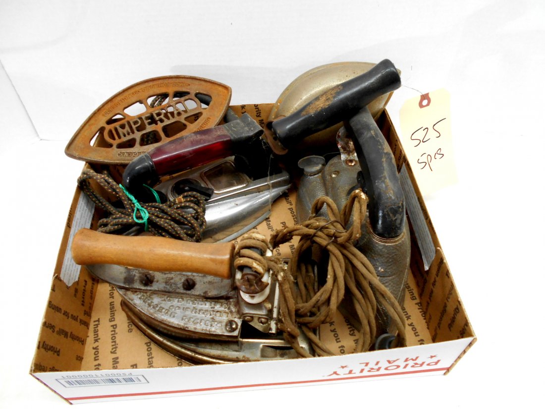 Antique Electric Irons: 4pcs. Assorted antique electric irons.