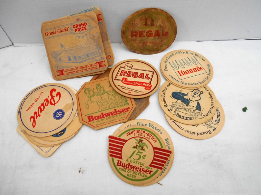 Misc. Beer Coasters: Misc. Beer Coasters. JAX, PEARL, LONE STAR, BUD, HAMMs, REGAL.