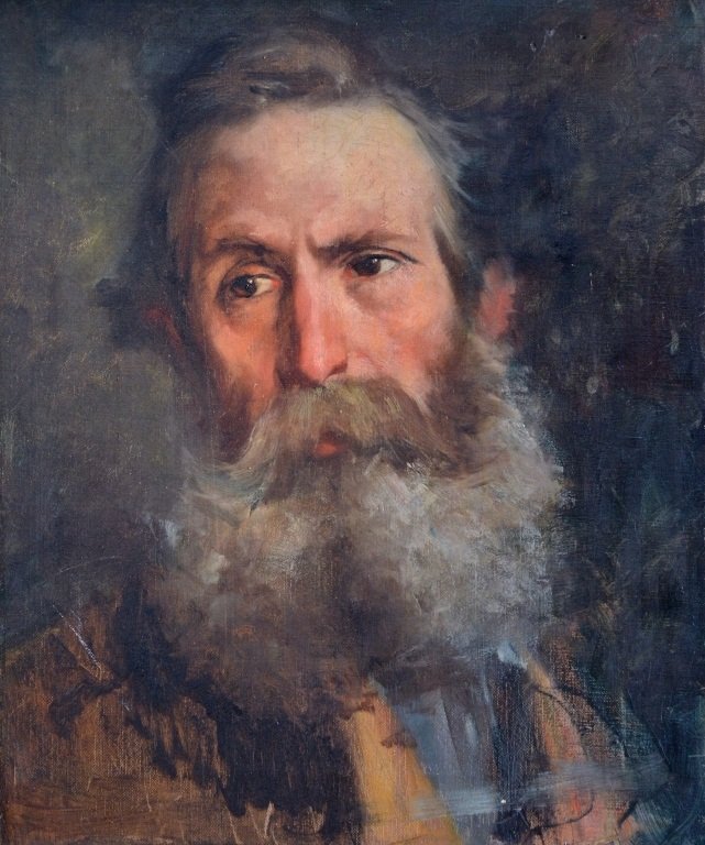 Portrait of William H. Macdowell attr. to Eakins: Portrait of William H. Mac Dowell, attributed to Thomas Eakins, oil on canvas, 17 X 14 inches, no frame. Macdowell was the father of Eakin's wife, Susan Macdowell Eakins and a business associate of hi