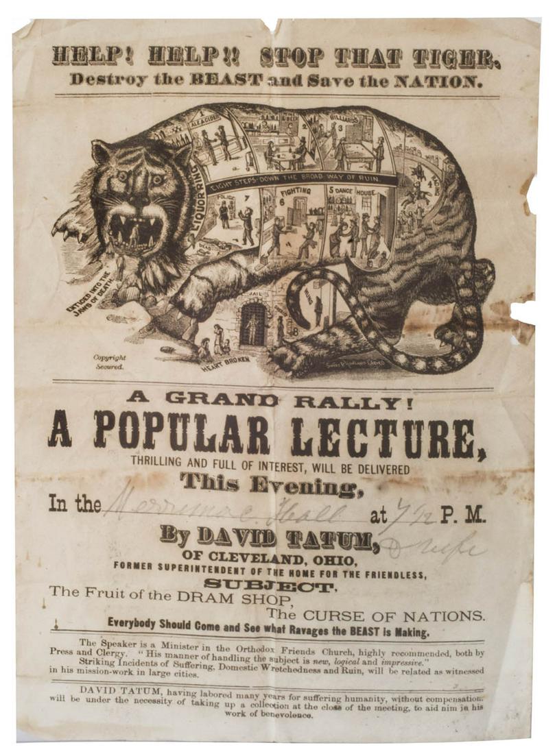 19TH C. BROADSIDE "Help! Help! Stop that tiger...", "A (1 of 1)