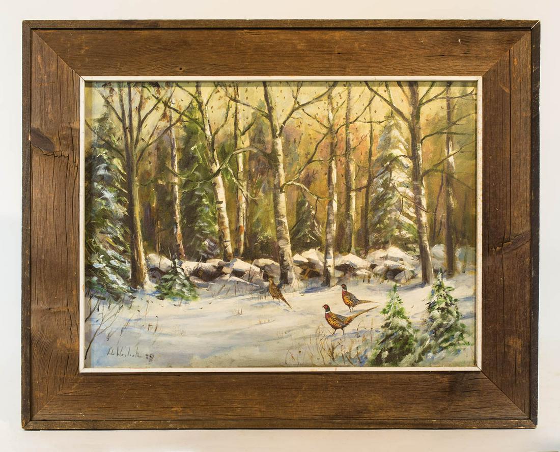 SNOWY LANDSCAPE OIL Oil on canvas, signed l.l. "Ida (1 of 1)