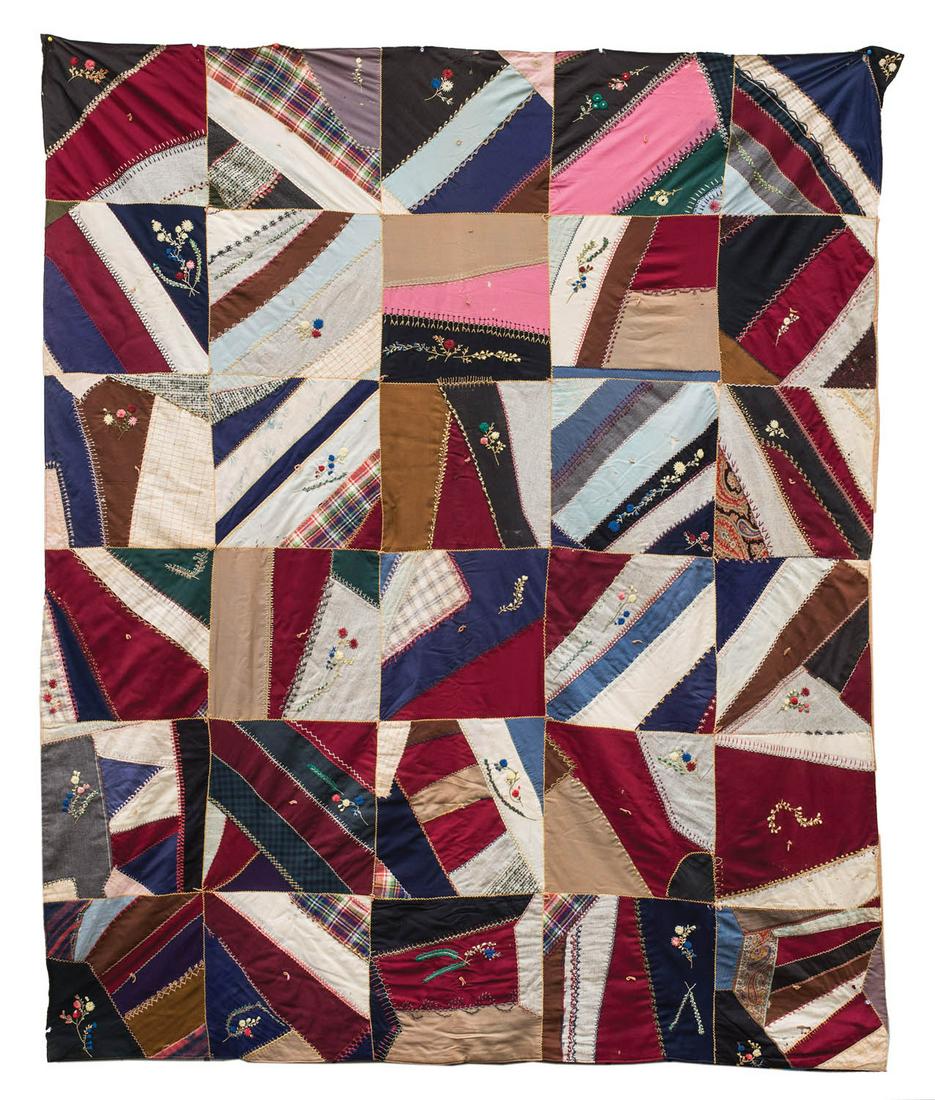 VICTORIAN QUILTS Three late 19th c. Victorian crazy (1 of 7)