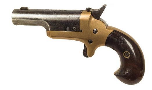 COLT DERRINGER PISTOL, .41 CAL. RIMFIRESingle shot: COLT DERRINGER PISTOL, .41 CAL. RIMFIRESingle shot derringer, marked "COLT" on top of barrel, c. 1877, 4 1/2" l.