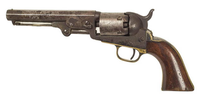 COLT REVOLVER MODEL 49"Address, Saml Colt, New York: COLT REVOLVER MODEL 49"Address, Saml Colt, New York City", signed on revolver "Colts Patent, 86471", 5" barrel, 10" l.