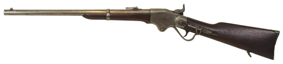 REPEATING CARBINE, .52 CAL"Spencer Repeating Rifle Co,: REPEATING CARBINE, .52 CAL"Spencer Repeating Rifle Co, Boston, Mass, Pat'd March 6, 1860", serial #49469, 39" l.