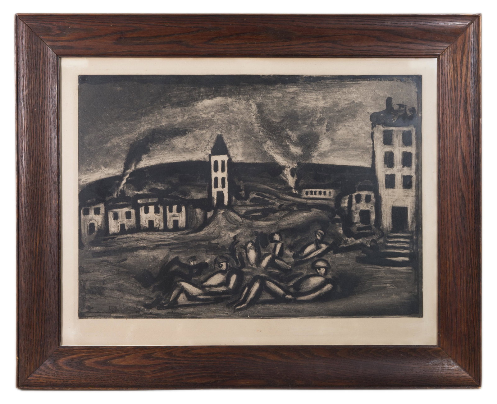 AQUATINT AND DRYPOINTLimited edition aquatint dry point: AQUATINT AND DRYPOINTLimited edition aquatint dry point and etching, handwritten on back "Mon Doux Pays, Ou Etes-Vous", (My Sweet Country, Where Are You), "Aquatint and Drypoint 1922, Plate XCIV of La
