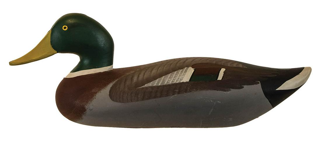 TWO MADISON MITCHELL DUCK DECOYSHarve de Grace, Ma,: TWO MADISON MITCHELL DUCK DECOYSHarve de Grace, Ma, 1974 and 1976, unused condition, 13" and 16 1/2" l.