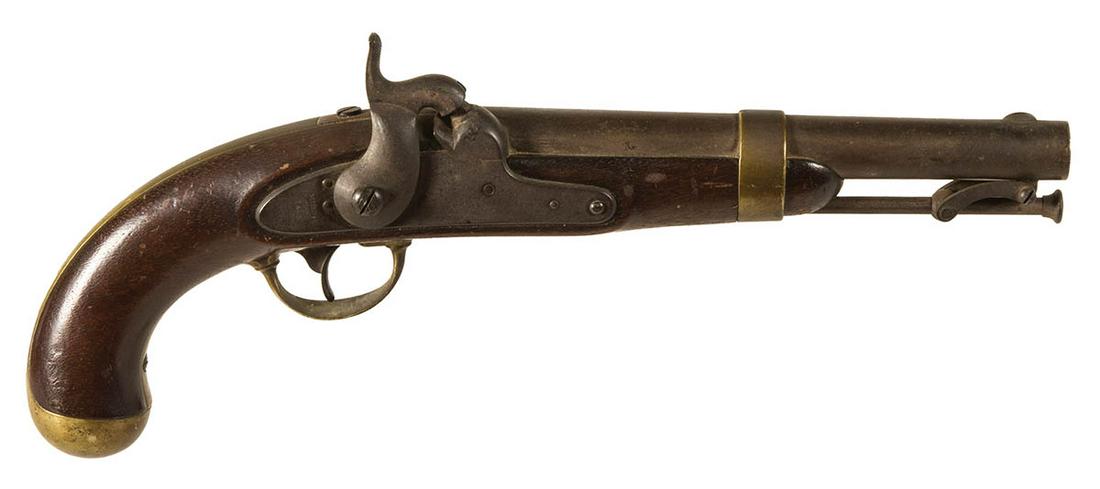 SMOOTH BORE PERCUSSION PISTOL, .54 CALMiddleton, Ct,: SMOOTH BORE PERCUSSION PISTOL, .54 CALMiddleton, Ct, 1855, used in Civil War, good condition (needs cleaning).