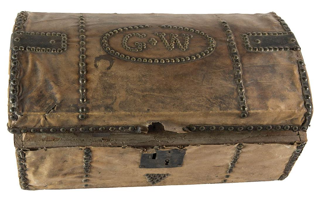 DOME TOP TRUNK, AND PERIOD PHOTOGRAPH19th c. hide (1 of 2)