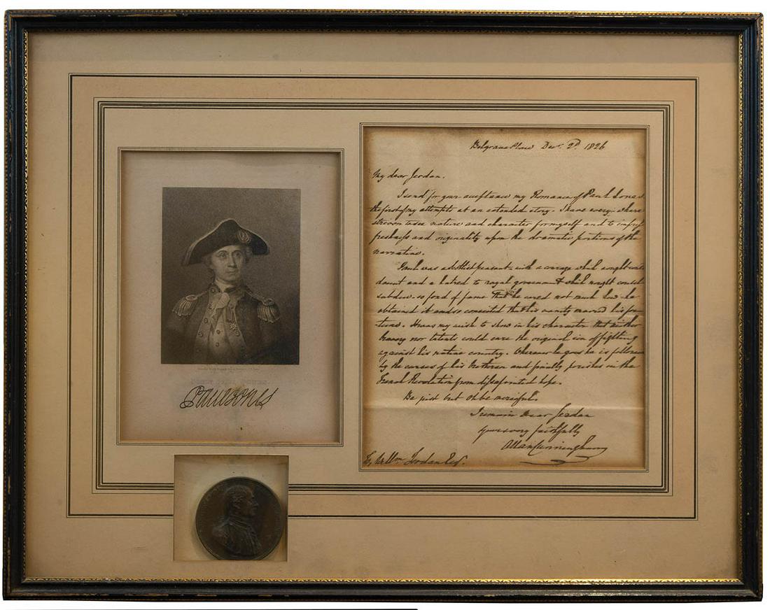 FRAMED LETTER OF 1826Letter by Allan Cunningham, author (1 of 1)